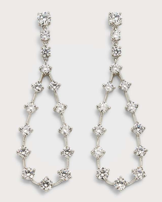 Platinum Diamond Earrings with 18K White Gold Nuts